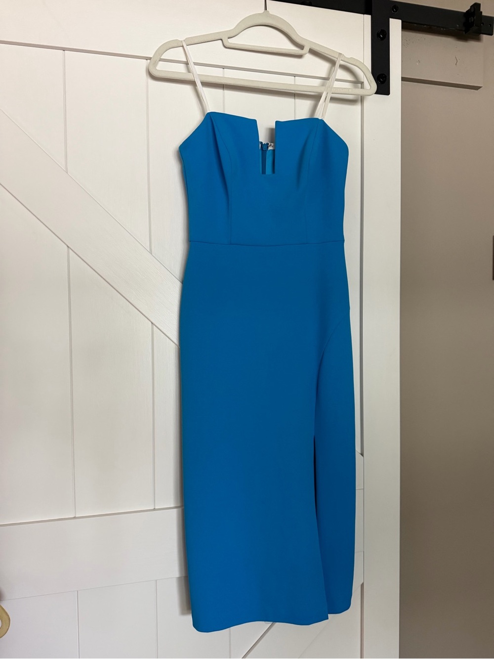 Aqua Bright Blue Spaghetti-Strap Midi Dress